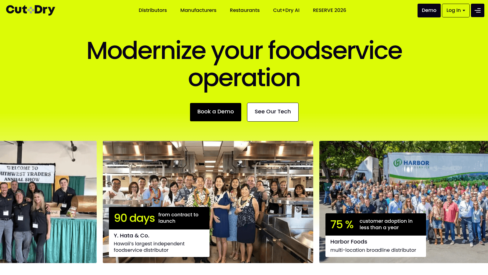 Cut and Dry as order taking software for distributors