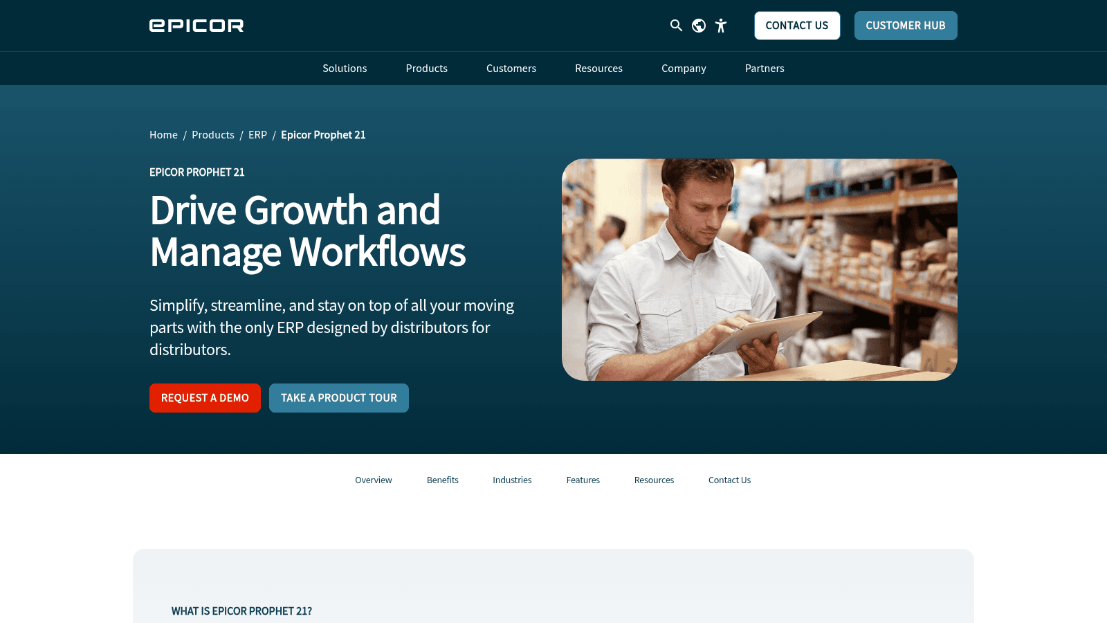 Epicor Prophet 21 as distribution resource planning software
