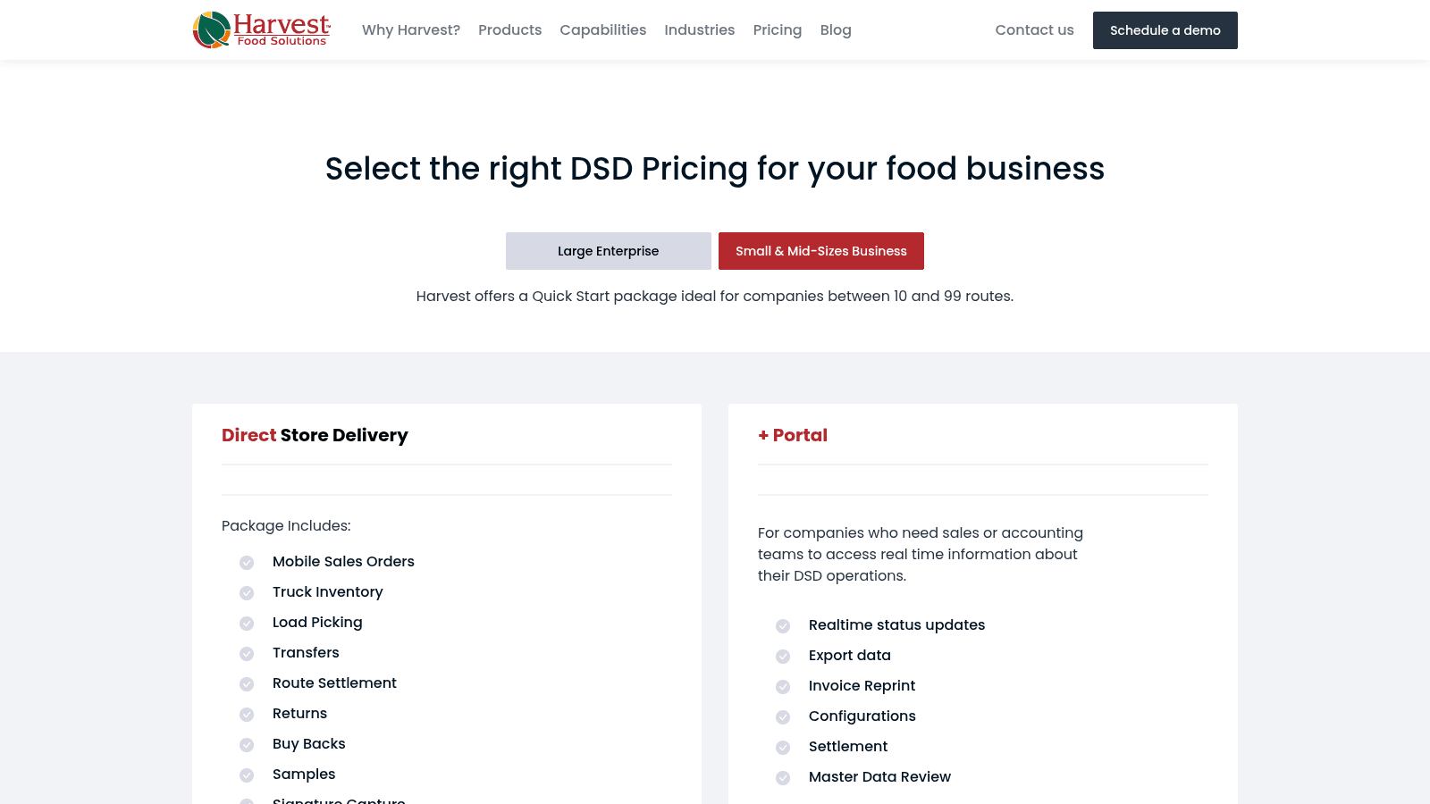 Harvest Food Solutions as a top DSD sales software
