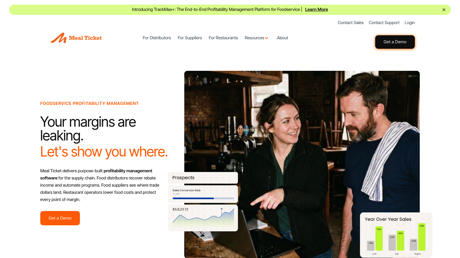 Meal Ticket as a top distributor analytics software