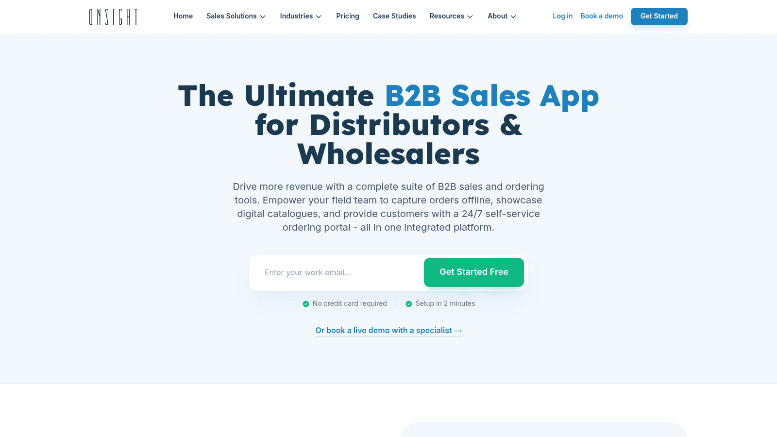 Onsight as order entry software for distributors