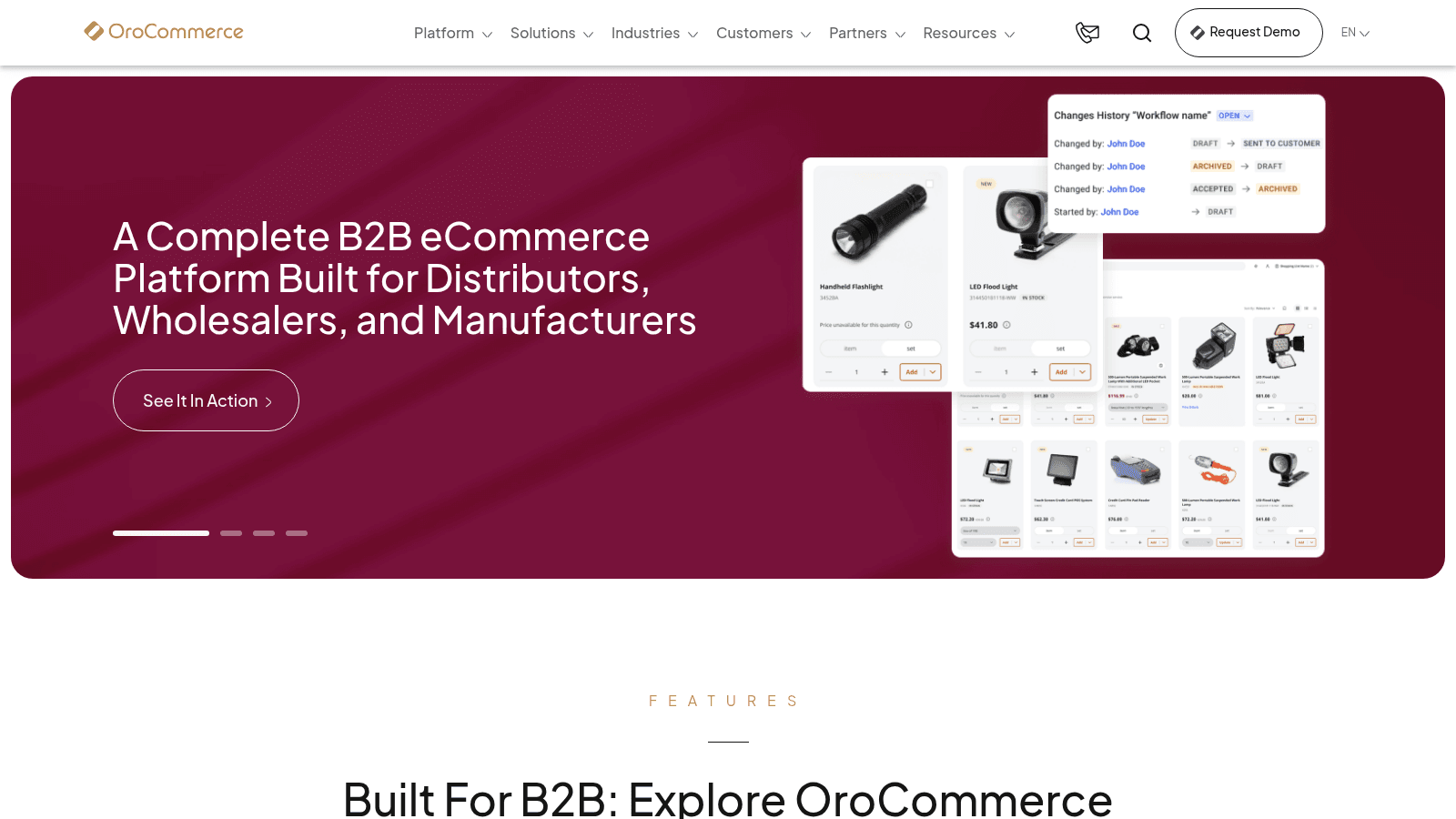 OroCommerce as a top b2b portal software