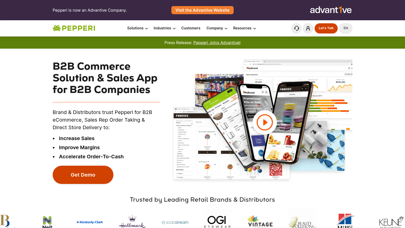 Pepperi as order taking software for distributors
