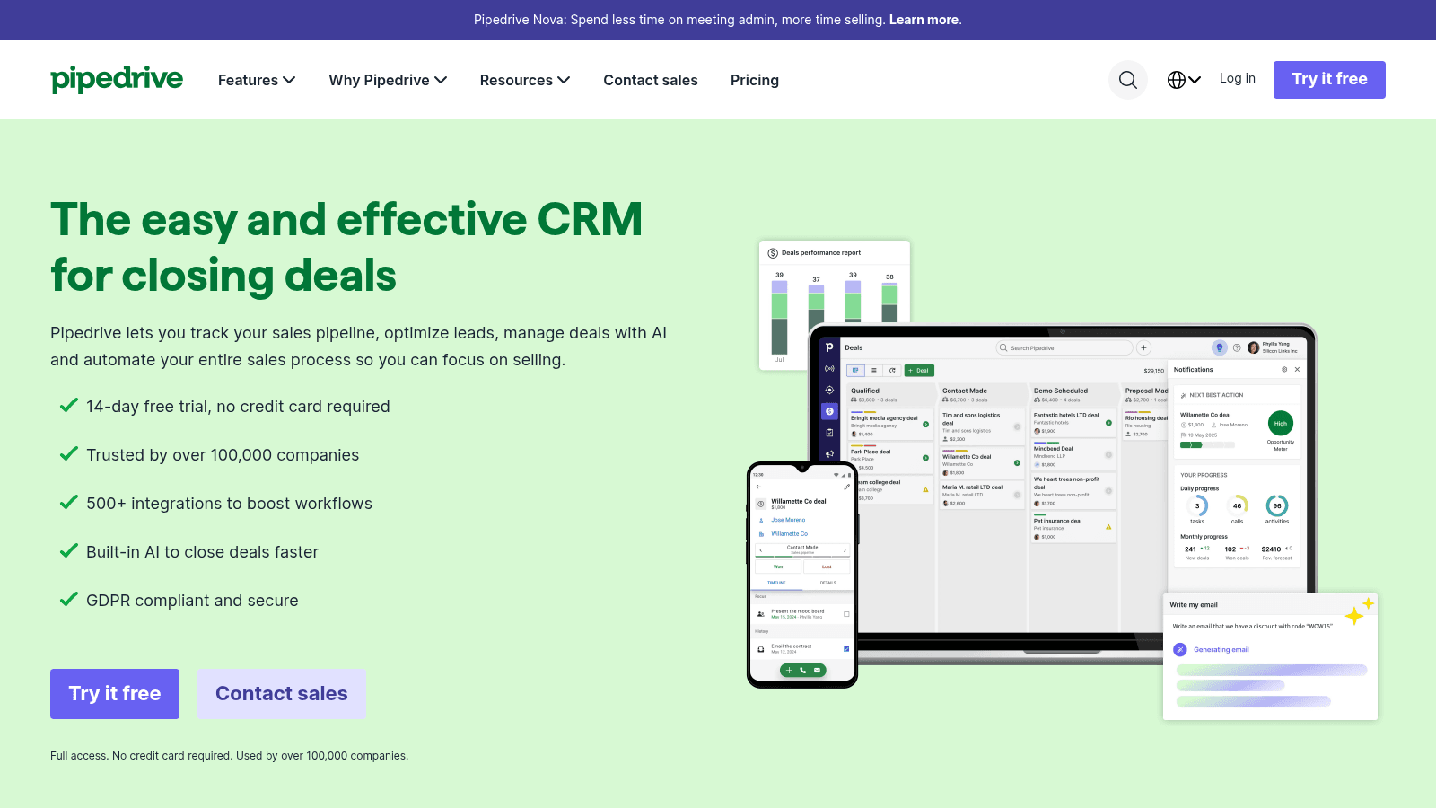 Pipedrive as a top distributor sales software