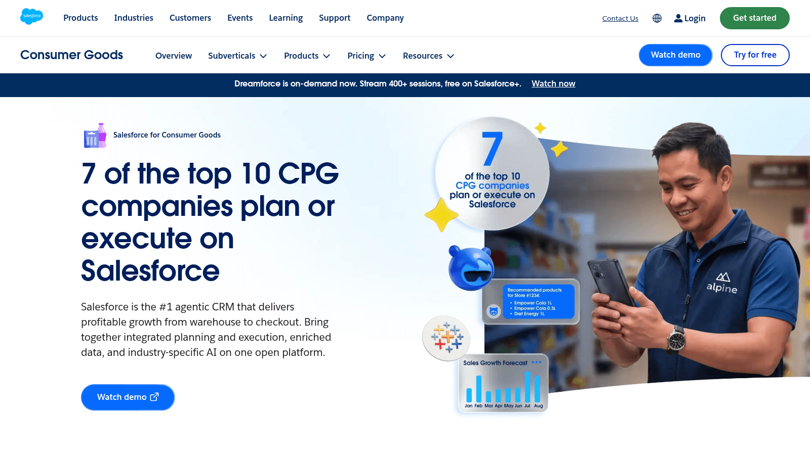 Salesforce Consumer Goods Cloud as a top distributor sales software