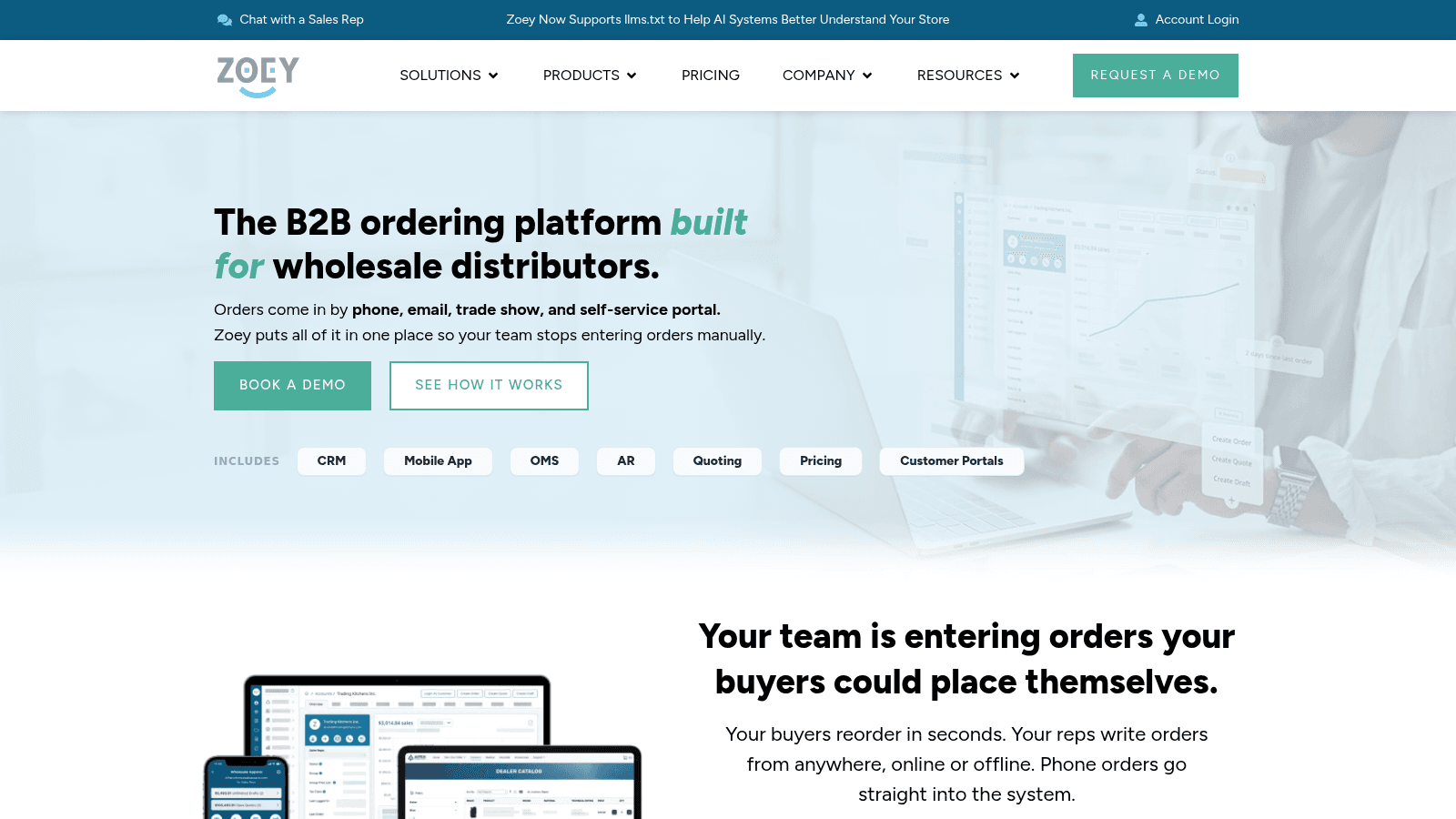 Zoey as a top b2b portal software