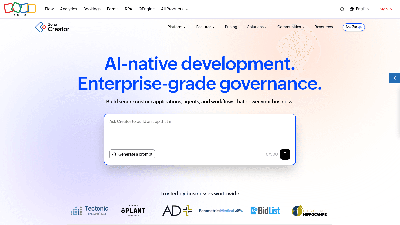Zoho Creator as vendor management software for distributors