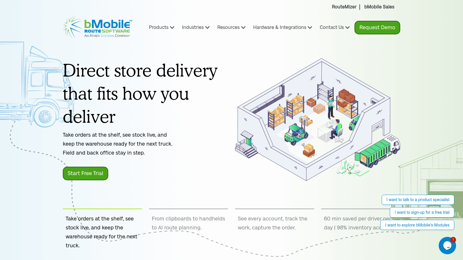 bMobile Route as order tracking software for distributors