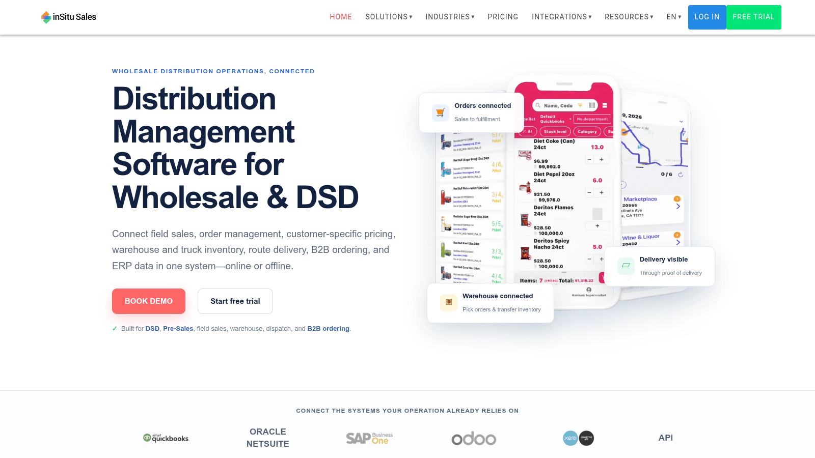 inSitu Sales as order entry software for distributors